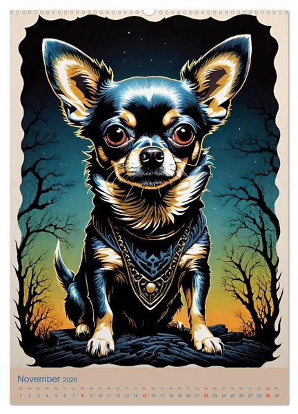 Produktbild: Chihuahuas. Kunstvolle Portr&auml;ts der kleinen Hunde (Wandkalender 2026 DIN A2 hoch), CALVENDO Monatskalender