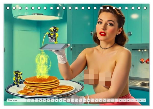 Produktbild: Atomic Beauties &ndash; The Retro Future Calendar (Tischkalender 2026 DIN A5 quer), CALVENDO Monatskalender