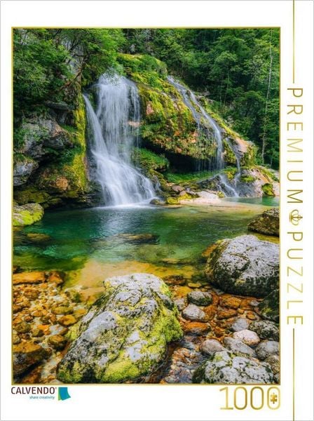 Produktbild: CALVENDO Puzzle Virje Wasserfall | 1000 Teile Lege-Gr&ouml;&szlig;e 64x48cm Foto-Puzzle f&uuml;r gl&uuml;ckliche Stunden