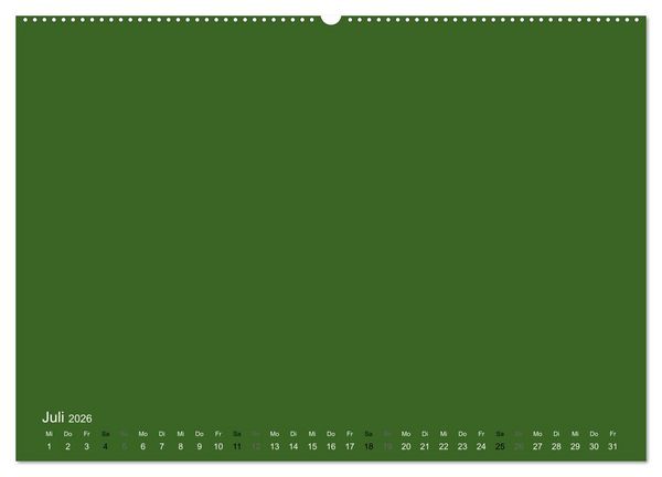 Produktbild: Bastelkalender - dunkel Gr&uuml;n (Wandkalender 2026 DIN A2 quer), CALVENDO Monatskalender