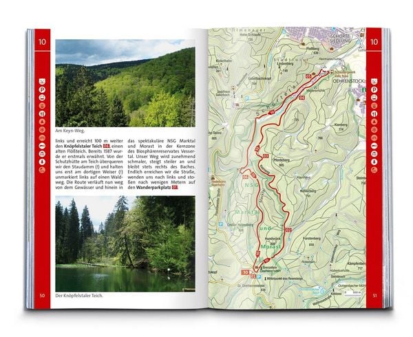 Produktbild: KOMPASS Wanderf&uuml;hrer Th&uuml;ringer Wald mit Rennsteigtouren, 55 Touren mit Extra-Tourenkarte