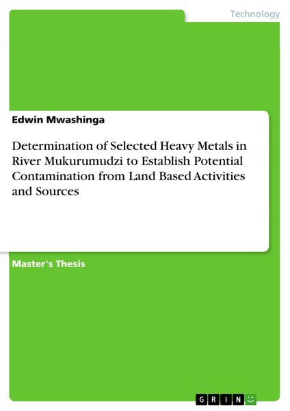 Produktbild: Determination of Selected Heavy Metals in River Mukurumudzi to Establish Potential Contamination from Land Based Activities and Sources