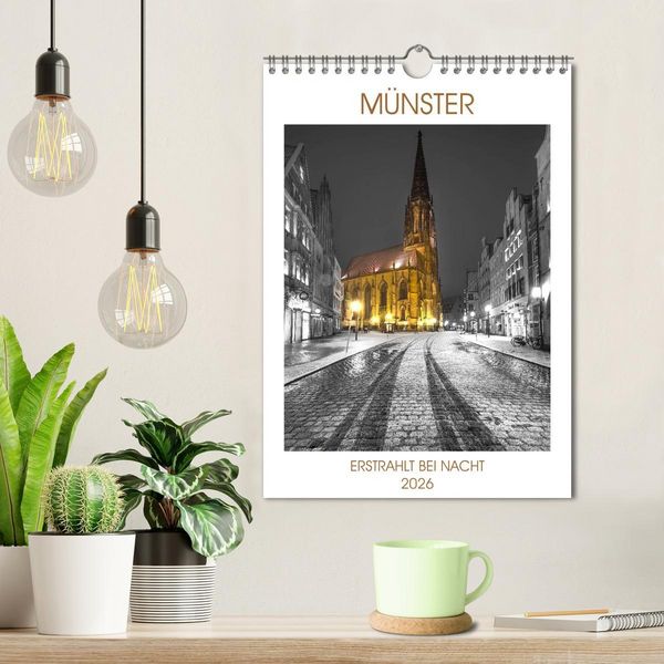 Produktbild: M&uuml;nster - erstrahlt bei Nacht (Wandkalender 2026 DIN A4 hoch), CALVENDO Monatskalender