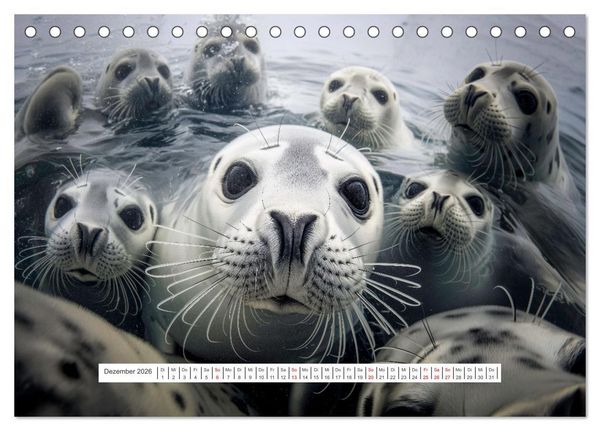 Produktbild: Tier Selfies (Tischkalender 2026 DIN A5 quer), CALVENDO Monatskalender