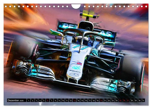 Produktbild: Vollgas im Monoposto - Digital Arts rund um die Formel 1 von Jean-Louis Glineur (Wandkalender 2026 DIN A4 quer), CALVENDO Monatskalender