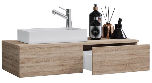 Produktbild: 2-tlg. G&auml;ste WC Waschplatz Waschtisch schmal Gudas