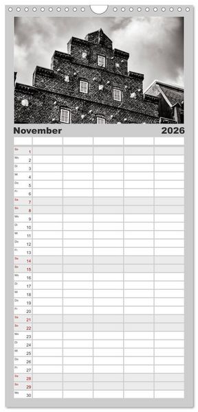 Produktbild: Familienplaner 2026 - Ein Blick auf Husum mit 5 Spalten (Wandkalender, 21 x 45 cm) CALVENDO