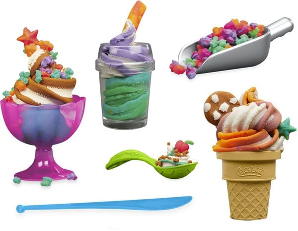 Produktbild: Hasbro G00285L0 - Play-Doh Bunte Regenbogen Eismaschine, Knete-Spielset