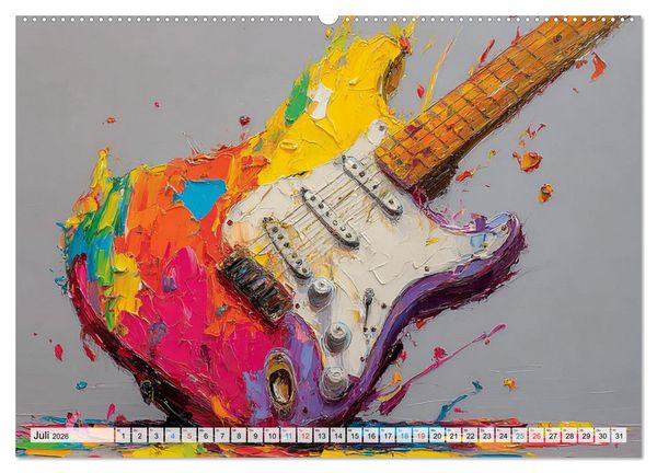 Produktbild: Saitenzauber &ndash; Gitarren im Bilderklang (hochwertiger Premium Wandkalender 2026 DIN A2 quer), Kunstdruck in Hochglanz