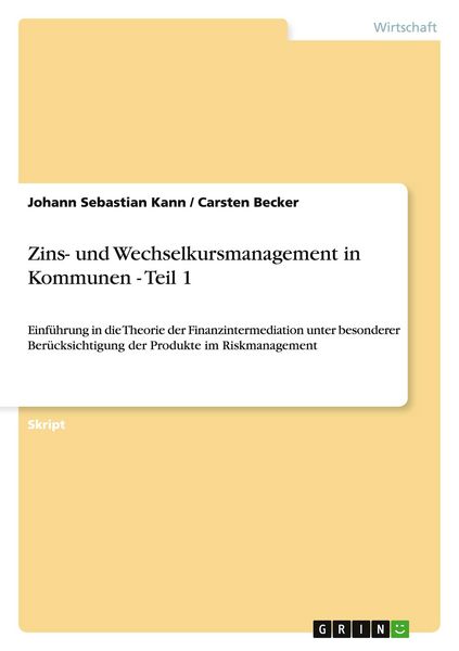 Produktbild: Zins- und Wechselkursmanagement in Kommunen - Teil 1