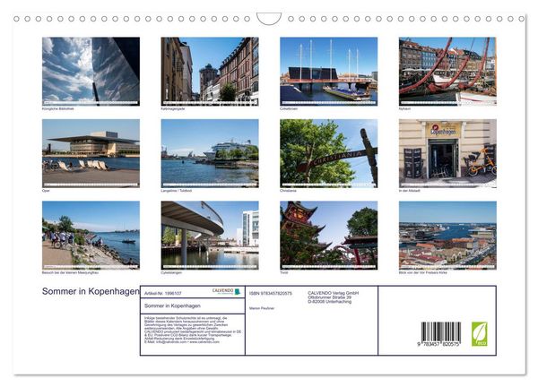 Produktbild: Sommer in Kopenhagen (Wandkalender 2026 DIN A3 quer), CALVENDO Monatskalender