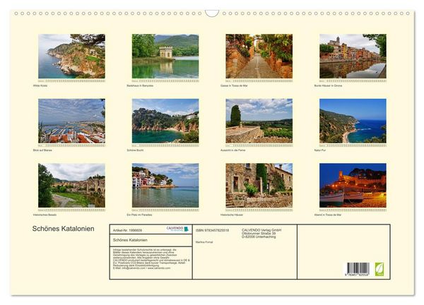 Produktbild: Sch&ouml;nes Katalonien (Wandkalender 2026 DIN A2 quer), CALVENDO Monatskalender