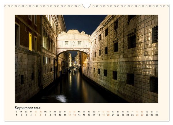 Produktbild: Venedig - Magie bei Nacht (Wandkalender 2026 DIN A3 quer), CALVENDO Monatskalender