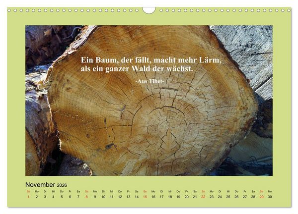 Produktbild: Lebensweisheiten mit Bildern unterlegt (Wandkalender 2026 DIN A3 quer), CALVENDO Monatskalender