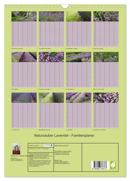 Produktbild: Naturzauber Lavendel - Familienplaner (Wandkalender 2026 DIN A3 hoch), CALVENDO Monatskalender