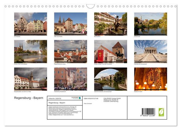 Produktbild: Regensburg - Bayern (Wandkalender 2026 DIN A3 quer), CALVENDO Monatskalender