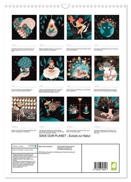 Produktbild: SAVE OUR PLANET - Zur&uuml;ck zur Natur (Wandkalender 2026 DIN A3 hoch), CALVENDO Monatskalender