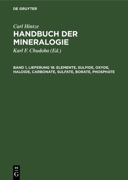 Produktbild: Elemente, Sulfide, Oxyde, Haloide, Carbonate, Sulfate, Borate, Phosphate