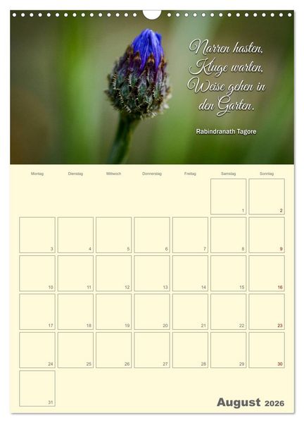 Produktbild: Gartenliebe (Wandkalender 2026 DIN A3 hoch), CALVENDO Monatskalender