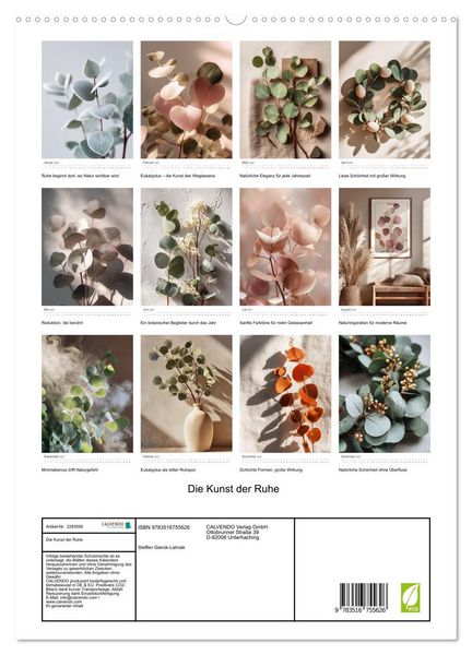 Produktbild: Die Kunst der Ruhe (hochwertiger Premium Wandkalender 2027 DIN A2 hoch), Kunstdruck in Hochglanz
