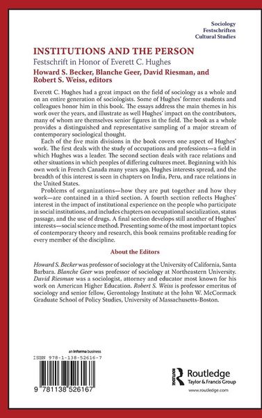 Produktbild: Institutions and the Person