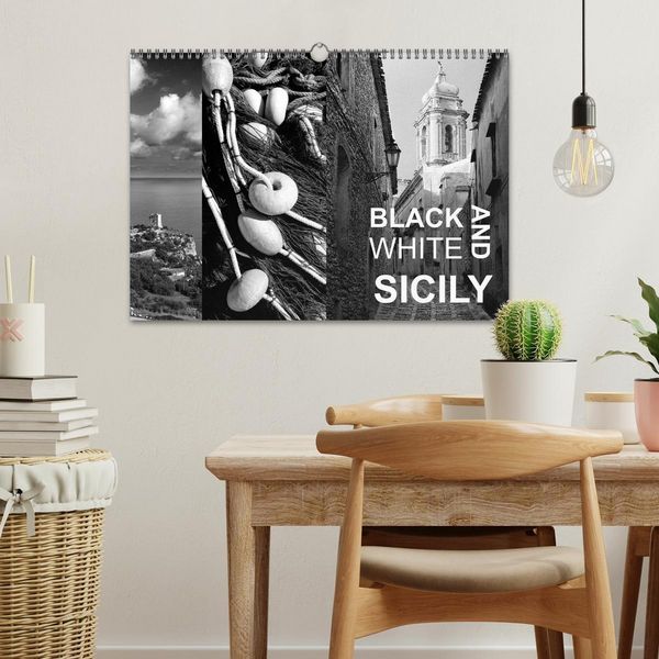 Produktbild: Black and White Sicily (Wall Calendar 2026 DIN A3 landscape), CALVENDO 12 Month Wall Calendar
