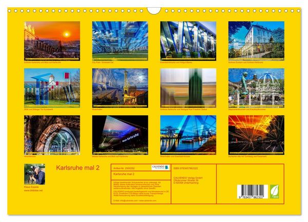 Produktbild: Karlsruhe mal 2 (Wandkalender 2026 DIN A3 quer), CALVENDO Monatskalender