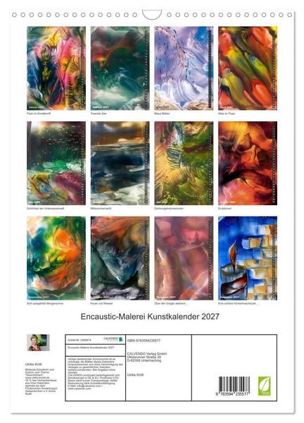 Produktbild: Encaustic-Malerei Kunstkalender 2027 (Wandkalender 2027 DIN A3 hoch), CALVENDO Monatskalender