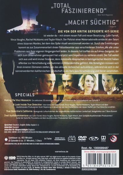 True Detective - Die komplette zweite Staffel [3 DVDs]