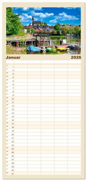 Produktbild: Familienplaner 2026 - B&ouml;blingen und Sch&ouml;nbuch mit 5 Spalten (Wandkalender, 21 x 45 cm) CALVENDO