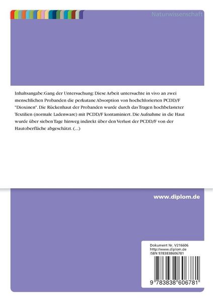 Produktbild: Perkutane Absorption von PCDD und PCDF aus Textilien in den Menschen