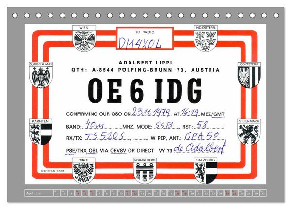Produktbild: Austria calling - Amateurfunk in &Ouml;sterreich (Tischkalender 2026 DIN A5 quer), CALVENDO Monatskalender