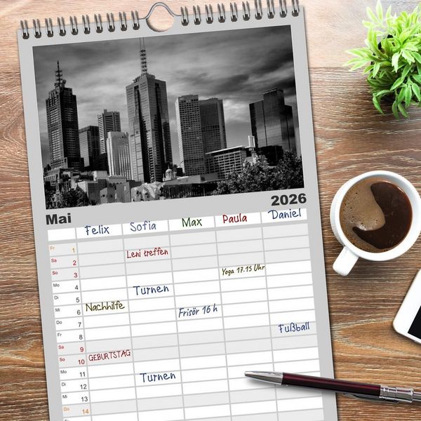 Produktbild: Familienplaner 2026 - AUSTRALIEN Impressionen von Sydney bis Adelaide mit 5 Spalten (Wandkalender, 21 x 45 cm) CALVENDO