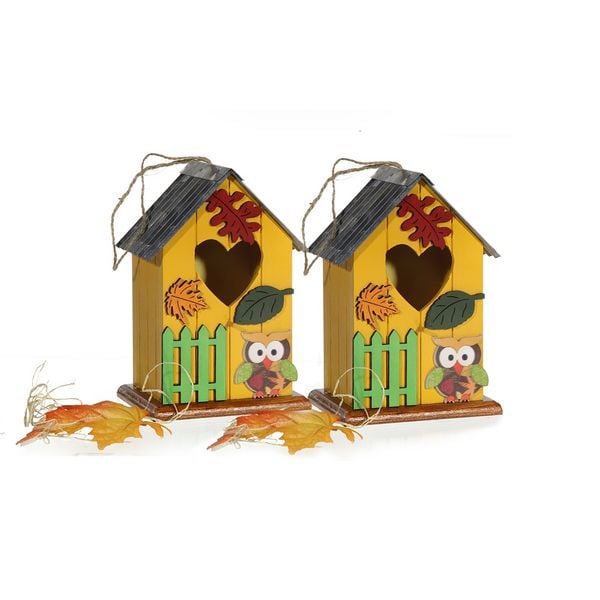 Produktbild: HTI-Living Deko Vogelhaus "Eule", 2/s, zum H&auml;ngen Deko Vogelhaus "Eule", 2/s, zum H&auml;ngen