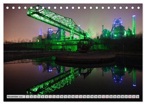 Produktbild: Es wird Nacht in Duisburg (Tischkalender 2026 DIN A5 quer), CALVENDO Monatskalender