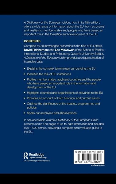 Produktbild: A Dictionary of the European Union