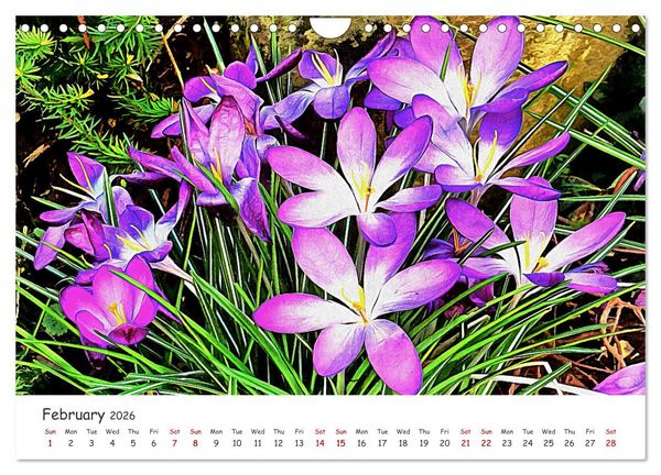 Produktbild: Vivacious Florals (Wall Calendar 2026 DIN A4 landscape), CALVENDO 12 Month Wall Calendar