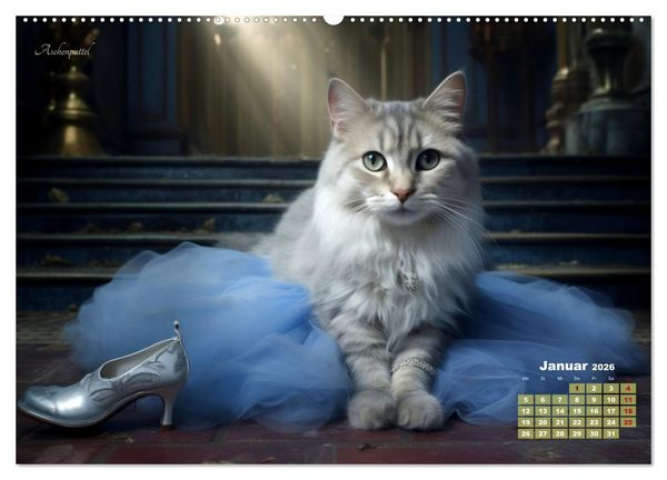 Produktbild: M&auml;rchenhafte Helden - Eine Reise in die magische Welt unserer Katzen (Wandkalender 2026 DIN A2 quer), CALVENDO Monatskalender