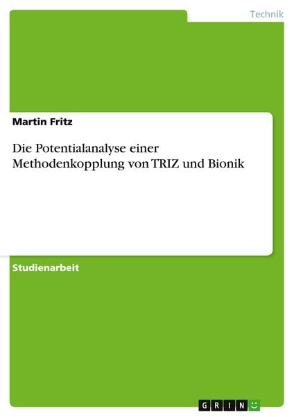 Produktbild: Fritz, M: Potentialanalyse einer Methodenkopplung von TRIZ u