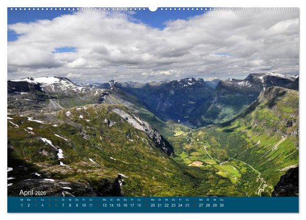 Produktbild: Norwegen atemberaubende Landschaft (Wandkalender 2026 DIN A2 quer), CALVENDO Monatskalender