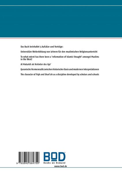 Produktbild: Bereiche muslimischer Dogmatik, Exegese, Identit&auml;t und universit&auml;rer Ausbildung