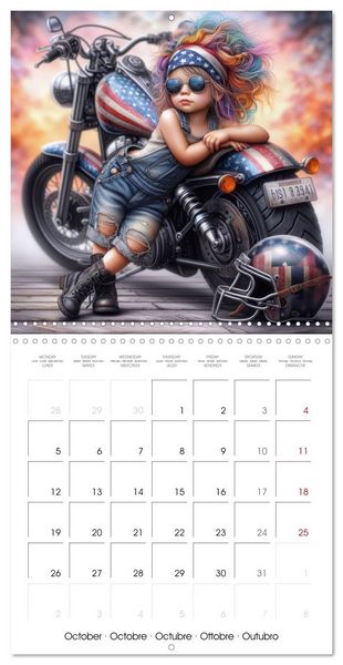 Produktbild: Born to Ride - Cool toddler girls and Motorbikes (Wall Calendar 2026 12 &times; 12 Inch) CALVENDO 12 Month Wall Calendar