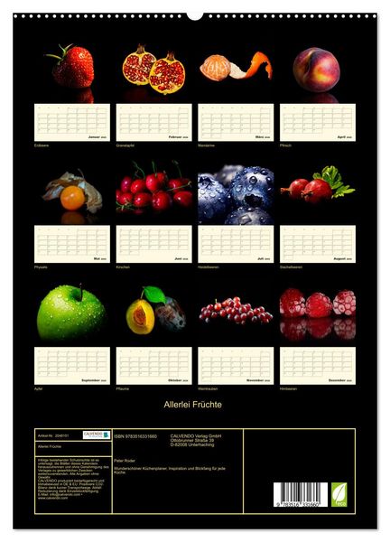 Produktbild: Allerlei Fr&uuml;chte (hochwertiger Premium Wandkalender 2026 DIN A2 hoch), Kunstdruck in Hochglanz