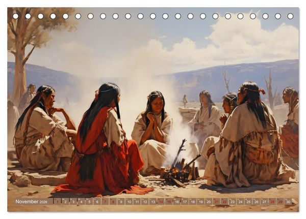 Produktbild: Indianische Impressionen (Tischkalender 2026 DIN A5 quer), CALVENDO Monatskalender