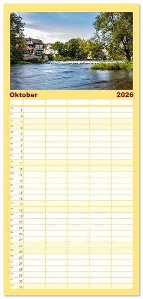 Produktbild: Familienplaner 2026 - Mein historisches Marburg mit 5 Spalten (Wandkalender, 21 x 45 cm) CALVENDO