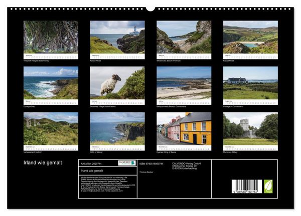 Produktbild: Irland wie gemalt (hochwertiger Premium Wandkalender 2026 DIN A2 quer), Kunstdruck in Hochglanz