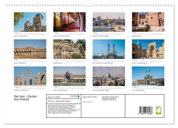 Produktbild: Der Iran - Zauber des Orients (hochwertiger Premium Wandkalender 2026 DIN A2 quer), Kunstdruck in Hochglanz