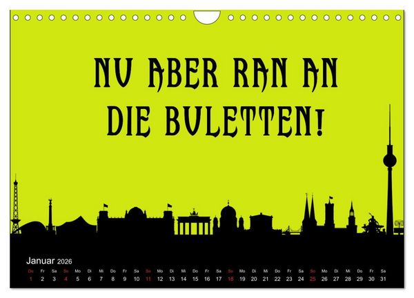 Produktbild: Berliner Mundart (Wandkalender 2026 DIN A4 quer), CALVENDO Monatskalender