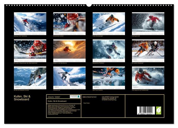 Produktbild: Kufen, Ski & Snowboard (hochwertiger Premium Wandkalender 2026 DIN A2 quer), Kunstdruck in Hochglanz