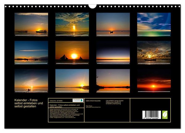 Produktbild: Kalender - Fotos selbst einkleben und selbst gestalten (Wandkalender 2026 DIN A3 quer), CALVENDO Monatskalender